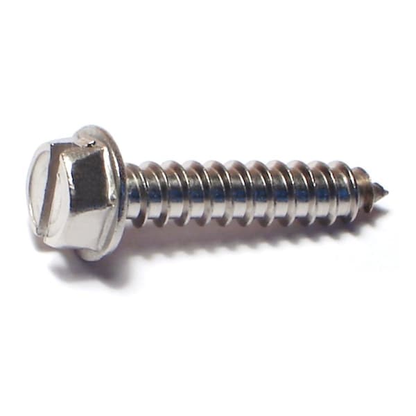 Midwest Fastener Sheet Metal Screw, #12 x 1 in, 18-8 Stainless Steel Flange Hex Head Slotted Drive, 50 PK 53615 - main